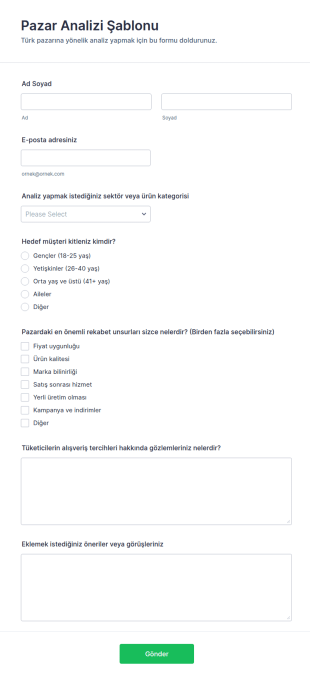 Pazar Analizi Şablonu