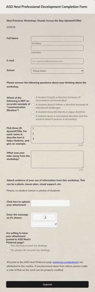 Pd Completion Form Template