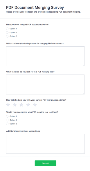 PDF Document Merging Survey Form Template