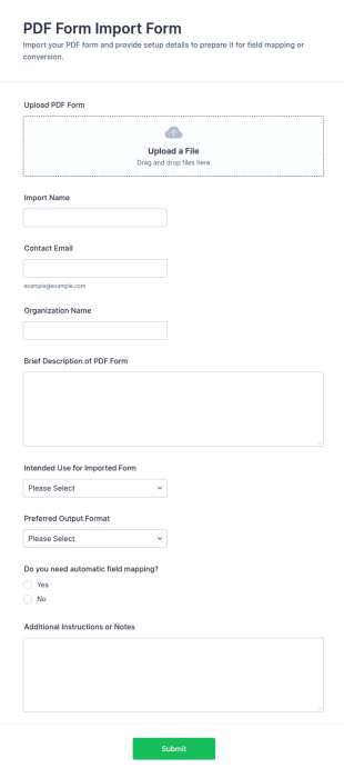 PDF Form Import Form