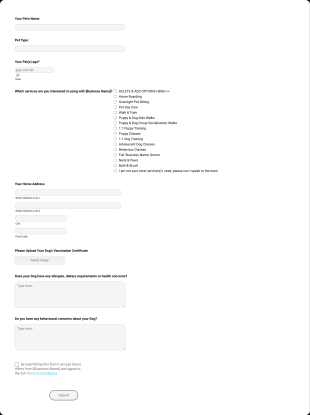 TEMPLATE TREASURY: Client Registration Form Template