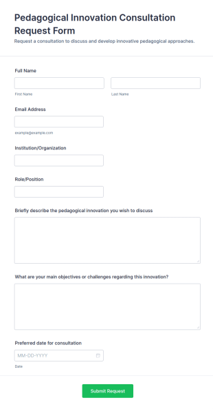 Pedagogical Innovation Consultation Request Form Template