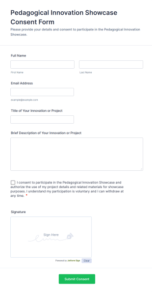 Pedagogical Innovation Showcase Consent Form Template