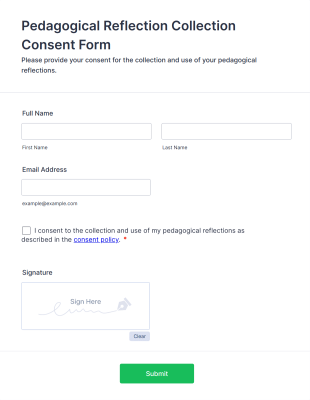 Pedagogical Reflection Collection Consent Form Template