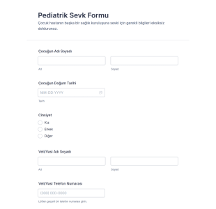 Pediatrik Sevk Form Şablonu