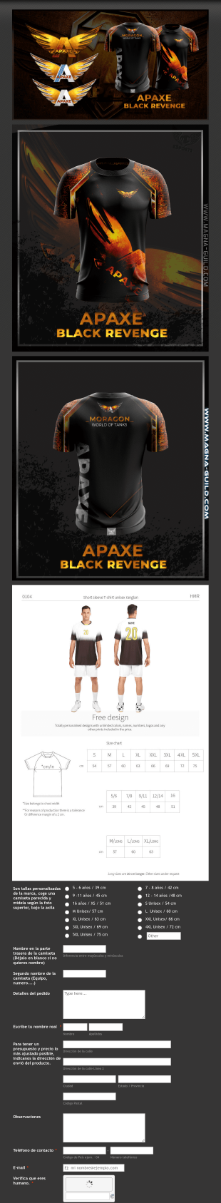 Pedido Camisetas ESports Form Template