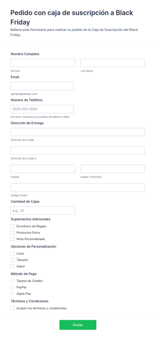 Pedido Con Caja De Suscripción A Black Friday