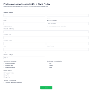 Pedido Con Caja De Suscripción A Black Friday