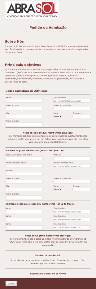 Pedido De Admissão Form Template