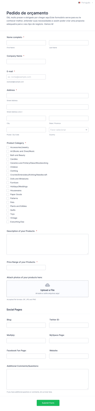 Pedido De Orçamento