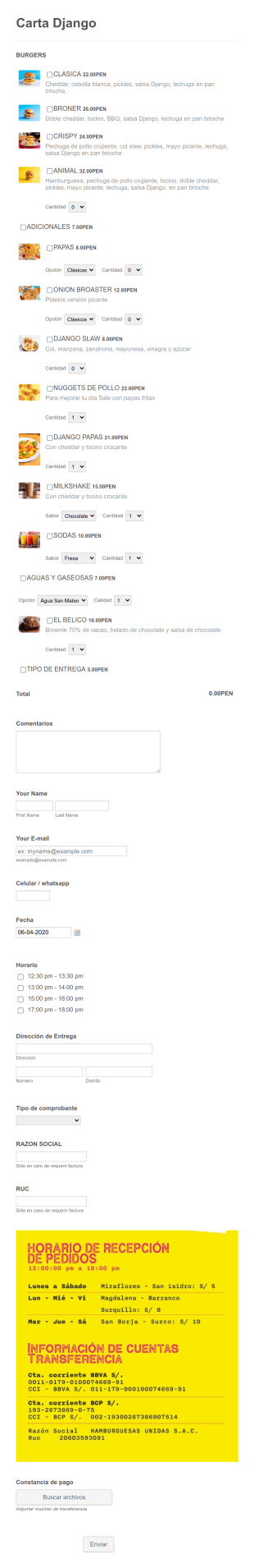 Pedido Django Form Template