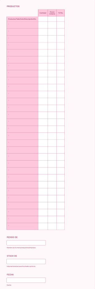 Pedidos De Aria Accesorios