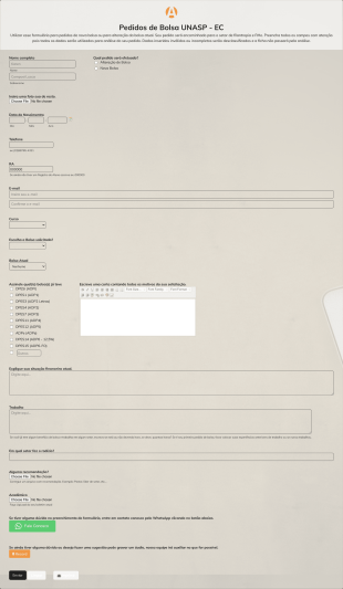 Pedidos De Bolsa UNASP EC Form Template