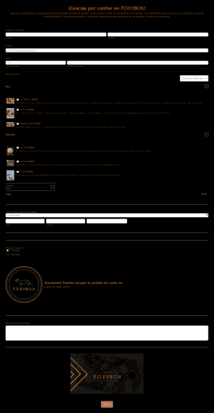Pedidos FOXYBOX Form Template
