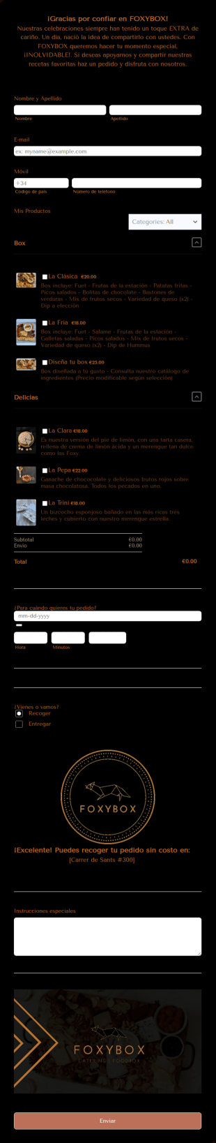 Pedidos FOXYBOX