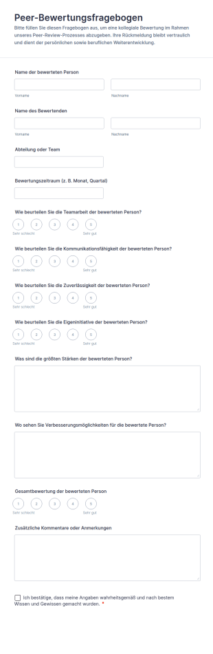 Peer Bewertungsfragebogen