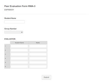 Peer Evaluation Form RWA 3
