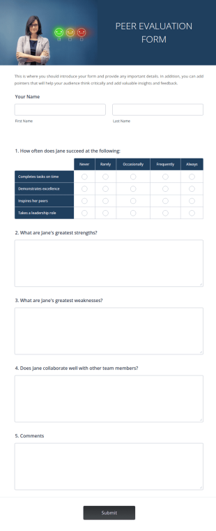 Peer Evaluation Form Template