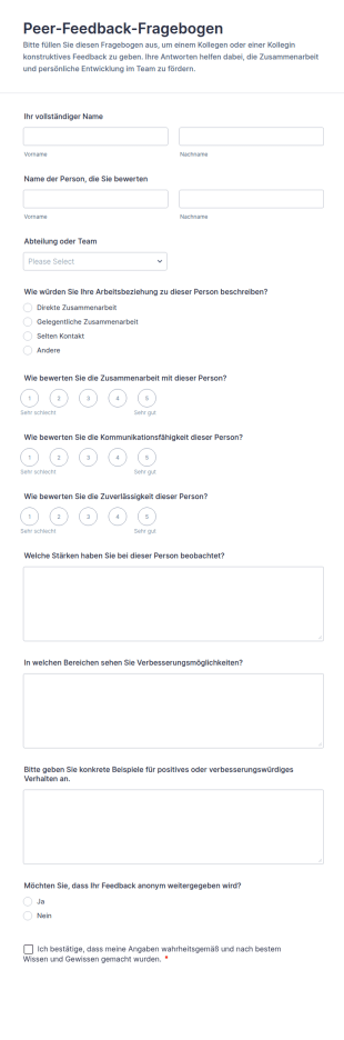 Peer Feedback Fragebogen