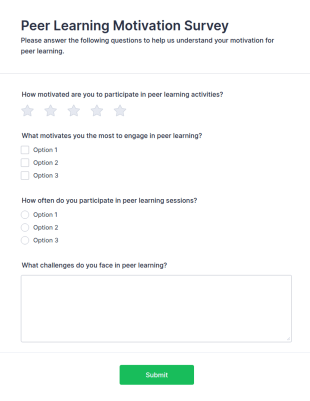 Peer Learning Motivation Survey Form Template