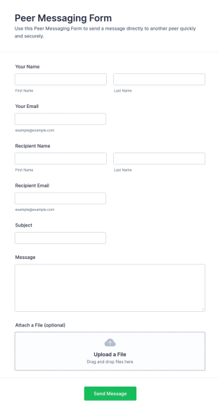 Peer Messaging Form Template