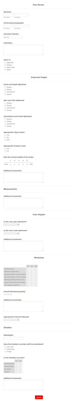 Peer Review Form Template