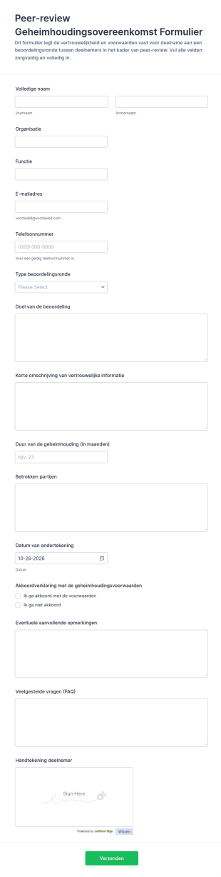 Peer Review Geheimhoudingsverklaring