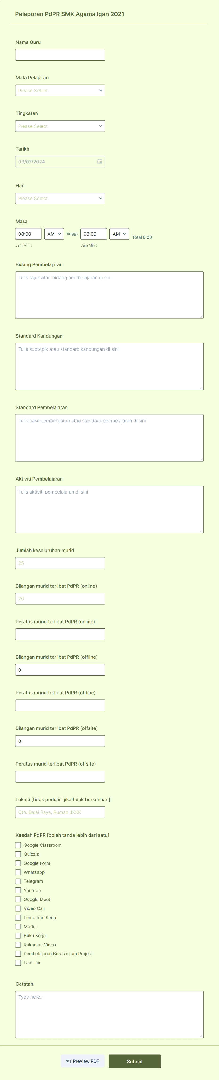 Pd4r Form.pdf pelaporan pdpr Form Template | Jotform