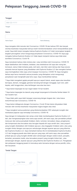 Pelepasan Tanggung Jawab COVID 19