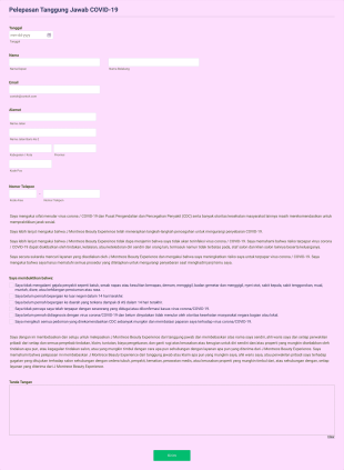 Pelepasan Tanggung Jawab Layanan Rias Muka, Bulu Mata Dan Alis Untuk COVID 19