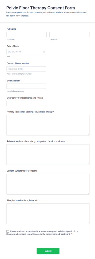 Pelvic Floor Therapy Consent Form Template