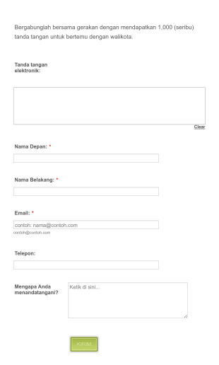 Pembuatan Formulir | Formulir Petisi Form Template