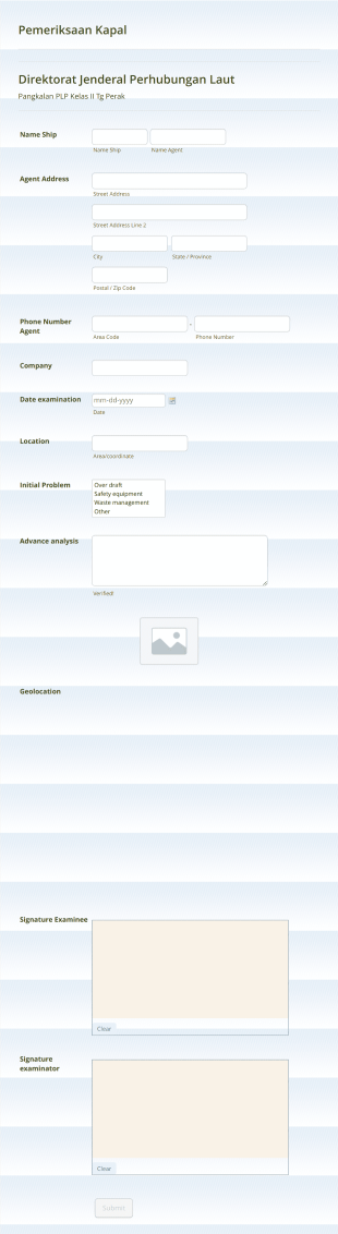 Pemeriksaan Kapal Form Template