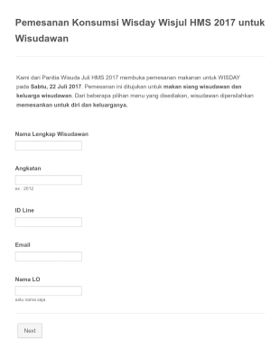 Pemesanan Konsumsi Form Template