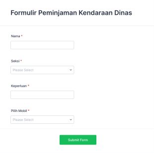 Peminjaman Kendaraan Form Template
