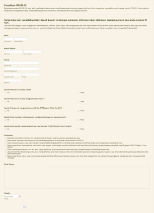 Penafikan COVID 19 Form Template