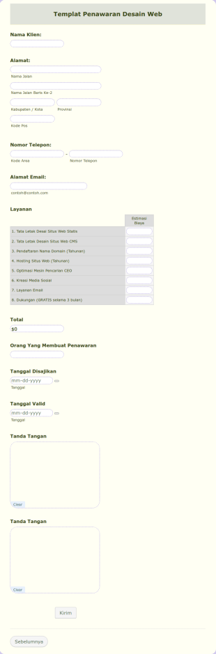 Penawaran Desain Web