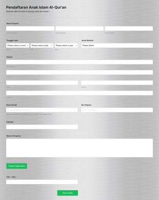 Pendaftaran Anak Islam Al Qur'an Form Template