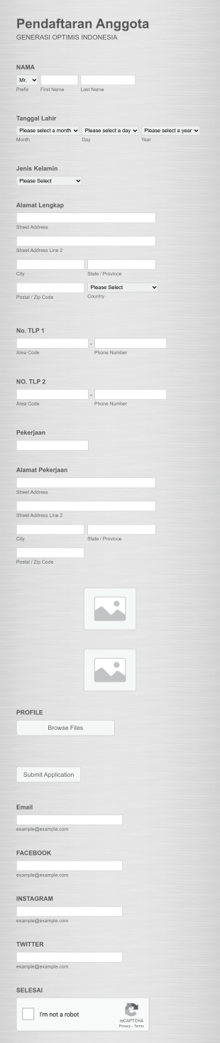Pendaftaran Anggota Generasi Optimis Indonesia