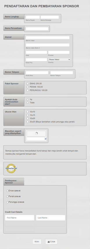 Pendaftaran Dan Pembayaran Sponsor Form Template