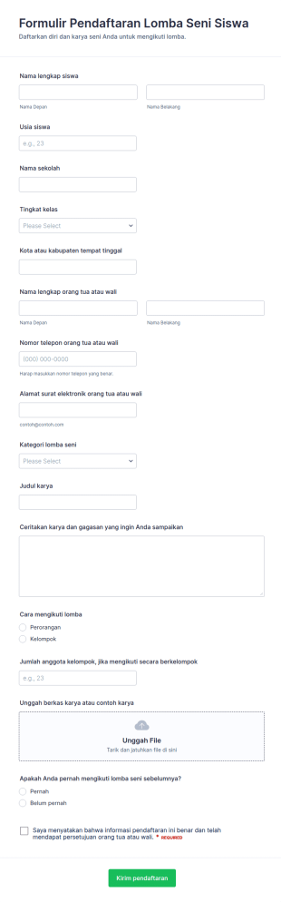 Pendaftaran Lomba Seni Rupa Form