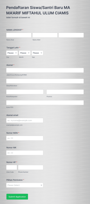 Pendaftaran MA MA'ARIF MIFTAHUL ULUM CIAMIS