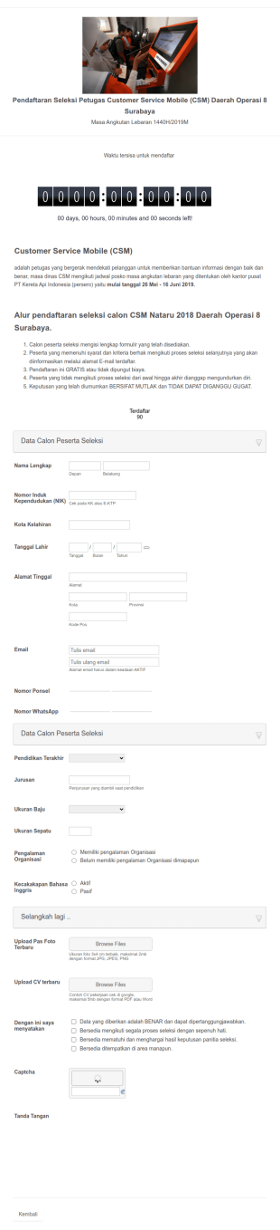 Pendaftaran Seleksi Petugas Customer Service Mobile