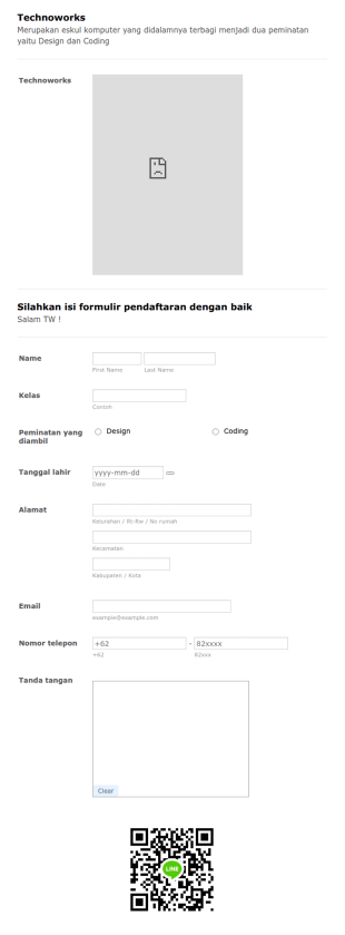 Pendaftaran Technoworks 2020/2021