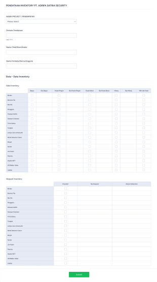 Pendataan Inventory Form Template