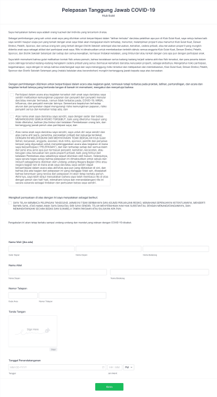 Pengabaian Kewajiban Klub Gulat Untuk Covid 19 Form Template
