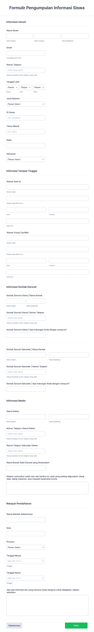 Pengumpulan Informasi Siswa