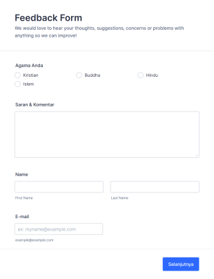 Penilaian Mengenai Toleransi Beragama Indonesia Form Template