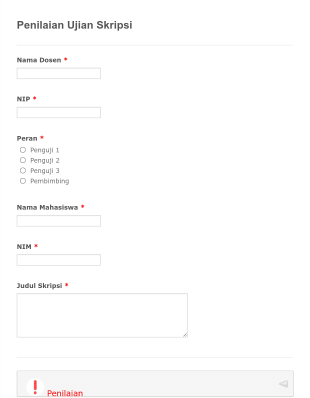 Penilaian Ujian Skripsi Form Template