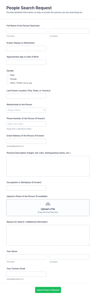 People Search Form Template